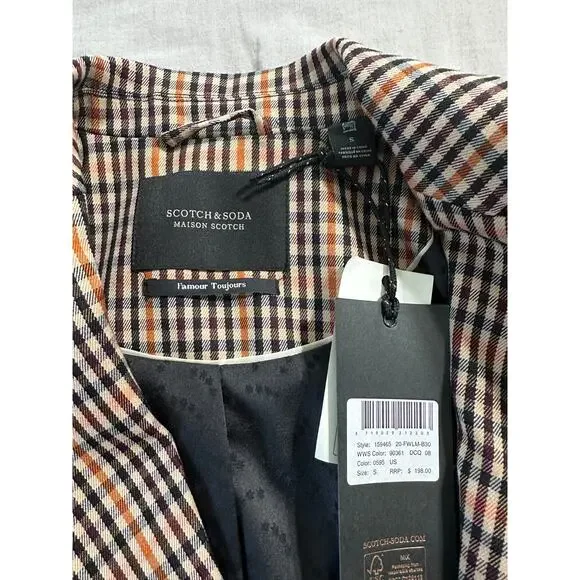 Scotch & Soda Tailored Double-Breasted Checked Blazer